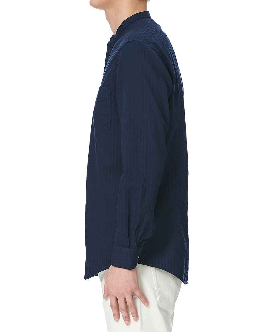 Herre | Skjorter | Massimo Alba | Noto Guru Collar Shirt Dark Blue