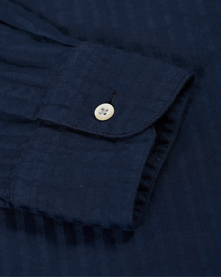 Herre | Skjorter | Massimo Alba | Noto Guru Collar Shirt Dark Blue