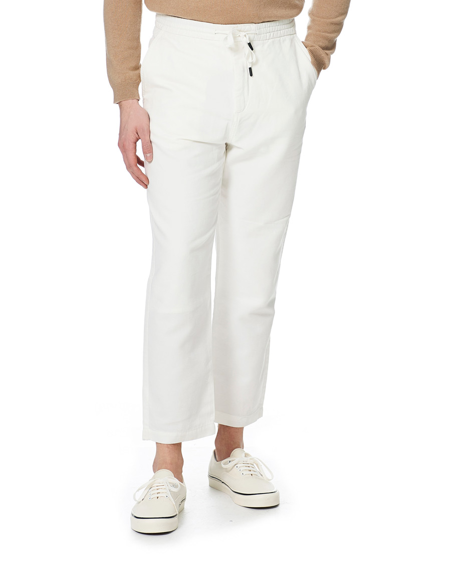 Herre | Bukser | Tiger of Sweden | Torin Cotton/Linen Drawstring Trousers Cream