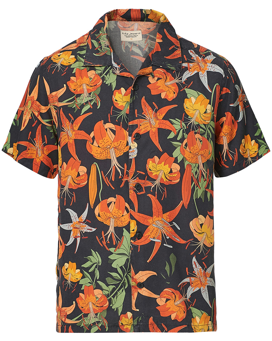 Herre | Skjorter | Nudie Jeans | Arvid Short Sleeve Shirt Lilies Black