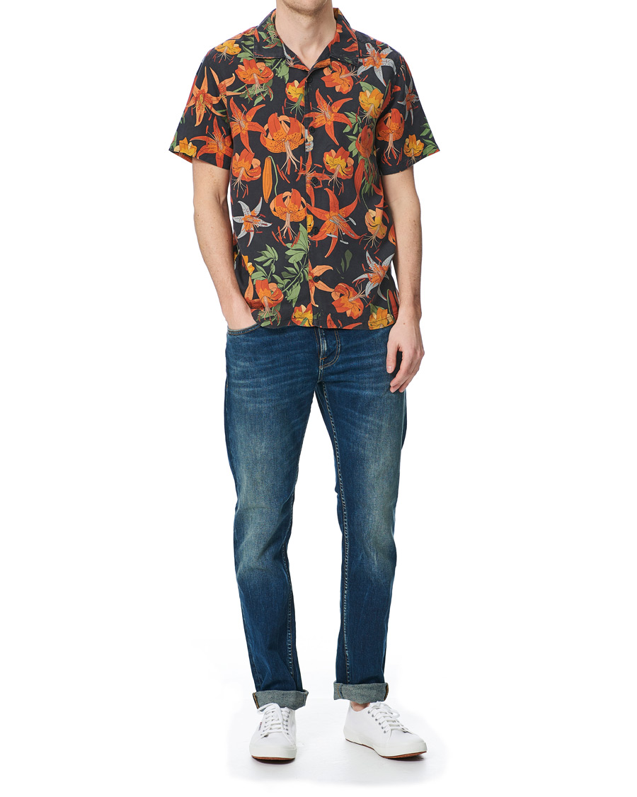 Herre | Skjorter | Nudie Jeans | Arvid Short Sleeve Shirt Lilies Black