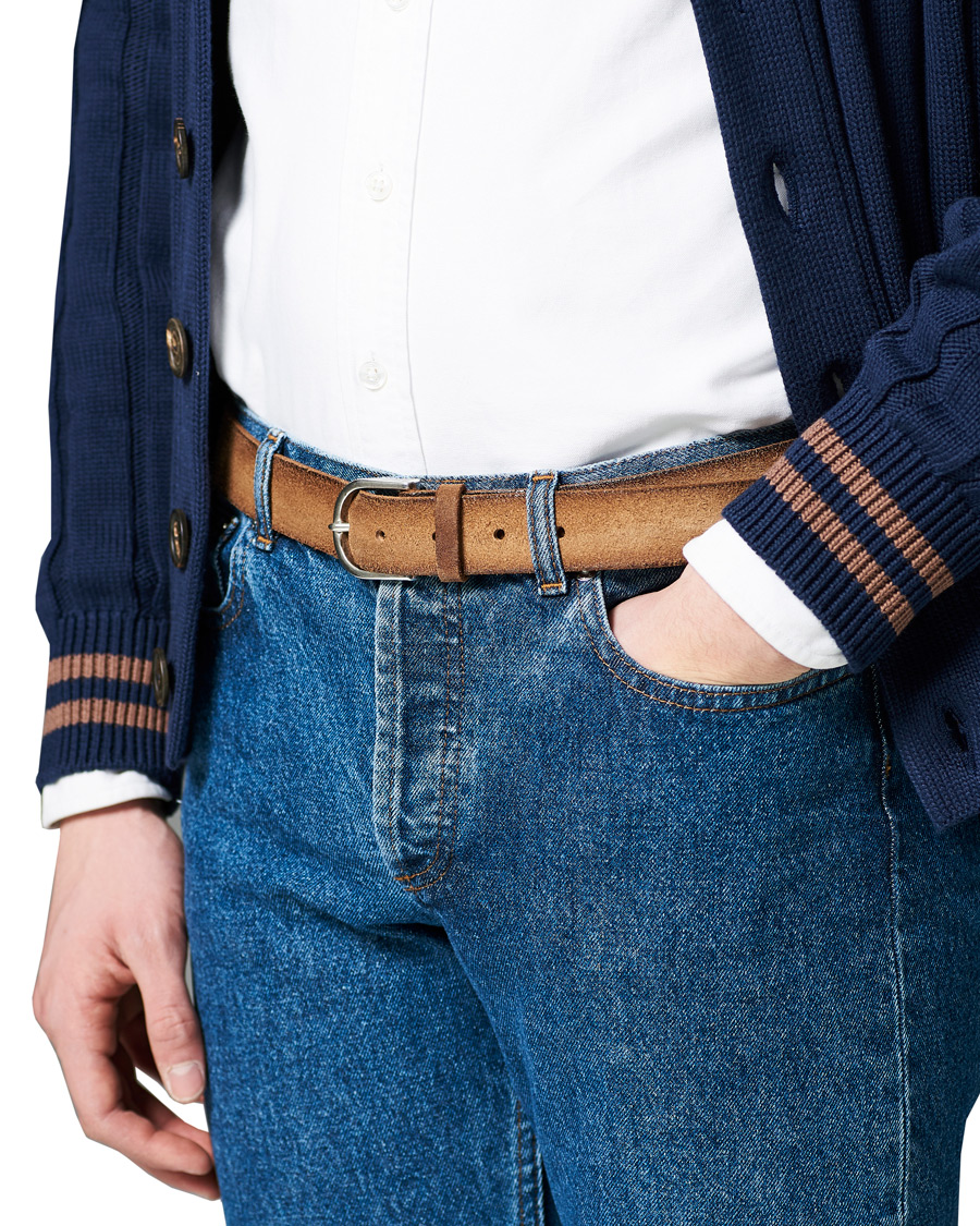 Herre | Orciani Handmade Suede Belt 3 cm Sabbia | Orciani | Handmade Suede Belt 3 cm Sabbia