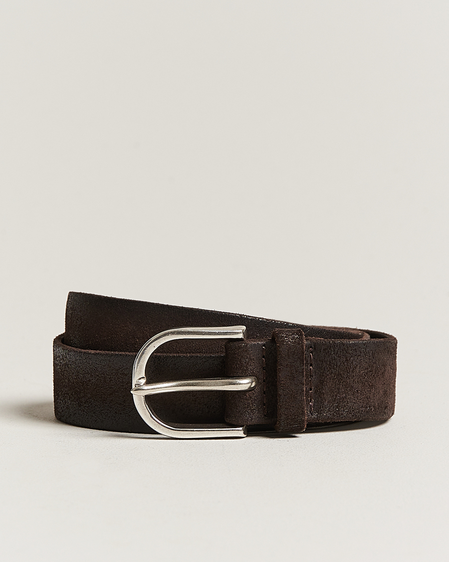Herre | Orciani Handmade Suede Belt 3 cm Testa Di Moro | Orciani | Handmade Suede Belt 3 cm Testa Di Moro