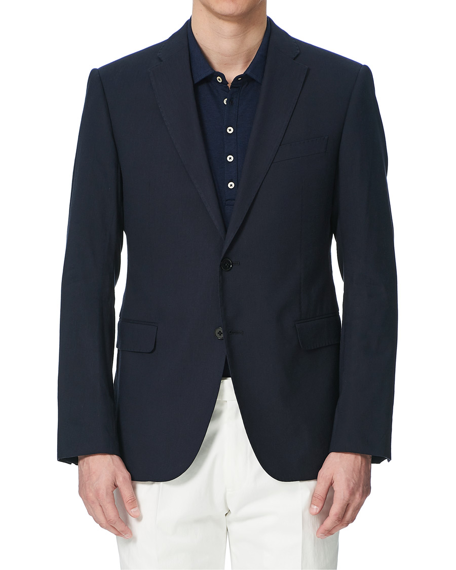Herre | Dressjakker | Emporio Armani | Slim Fit Techno Linen Stretch Blazer Navy