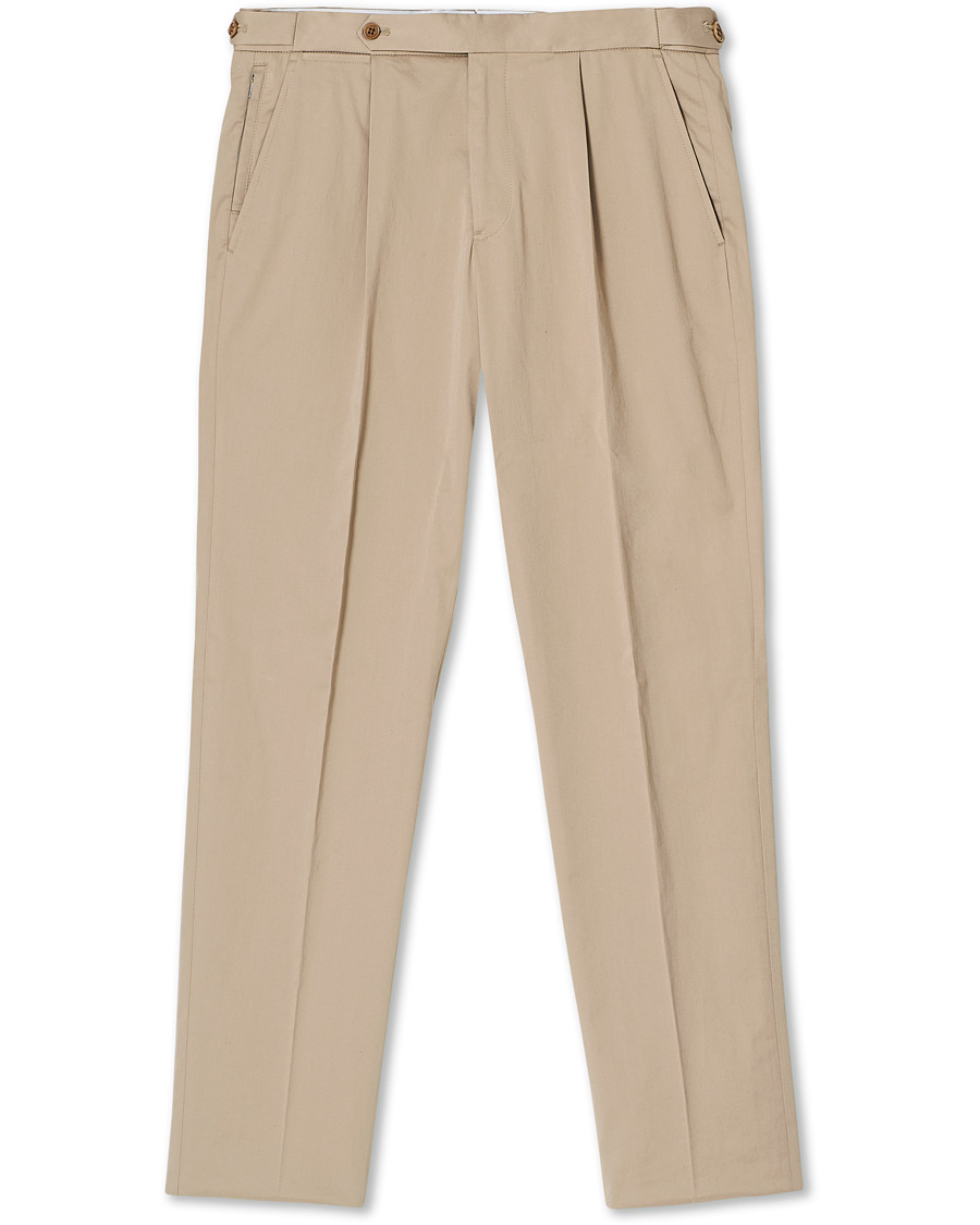 Herre | Bukser | Emporio Armani | Satin Stretch Pleated Chino Khaki