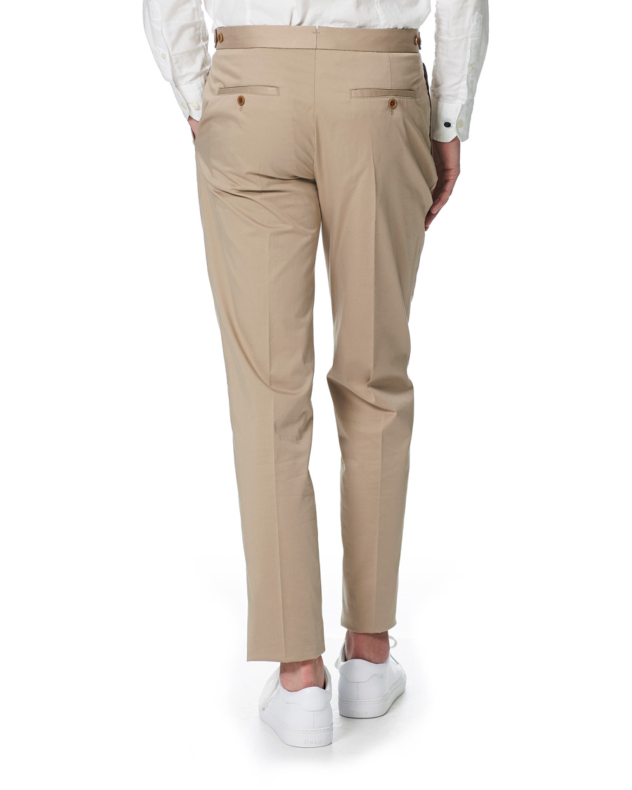 Herre | Bukser | Emporio Armani | Satin Stretch Pleated Chino Khaki