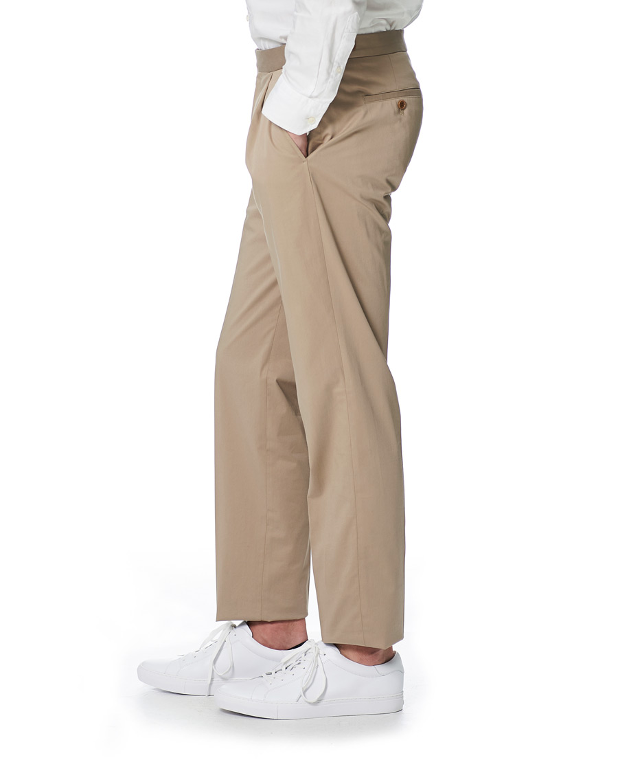 Herre | Bukser | Emporio Armani | Satin Stretch Pleated Chino Khaki