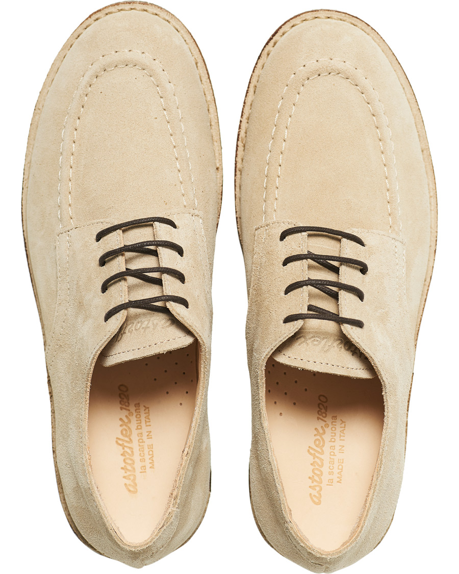 Herre | Astorflex Carlflex Moc Toe Derby Sand Suede | Astorflex | Carlflex Moc Toe Derby Sand Suede