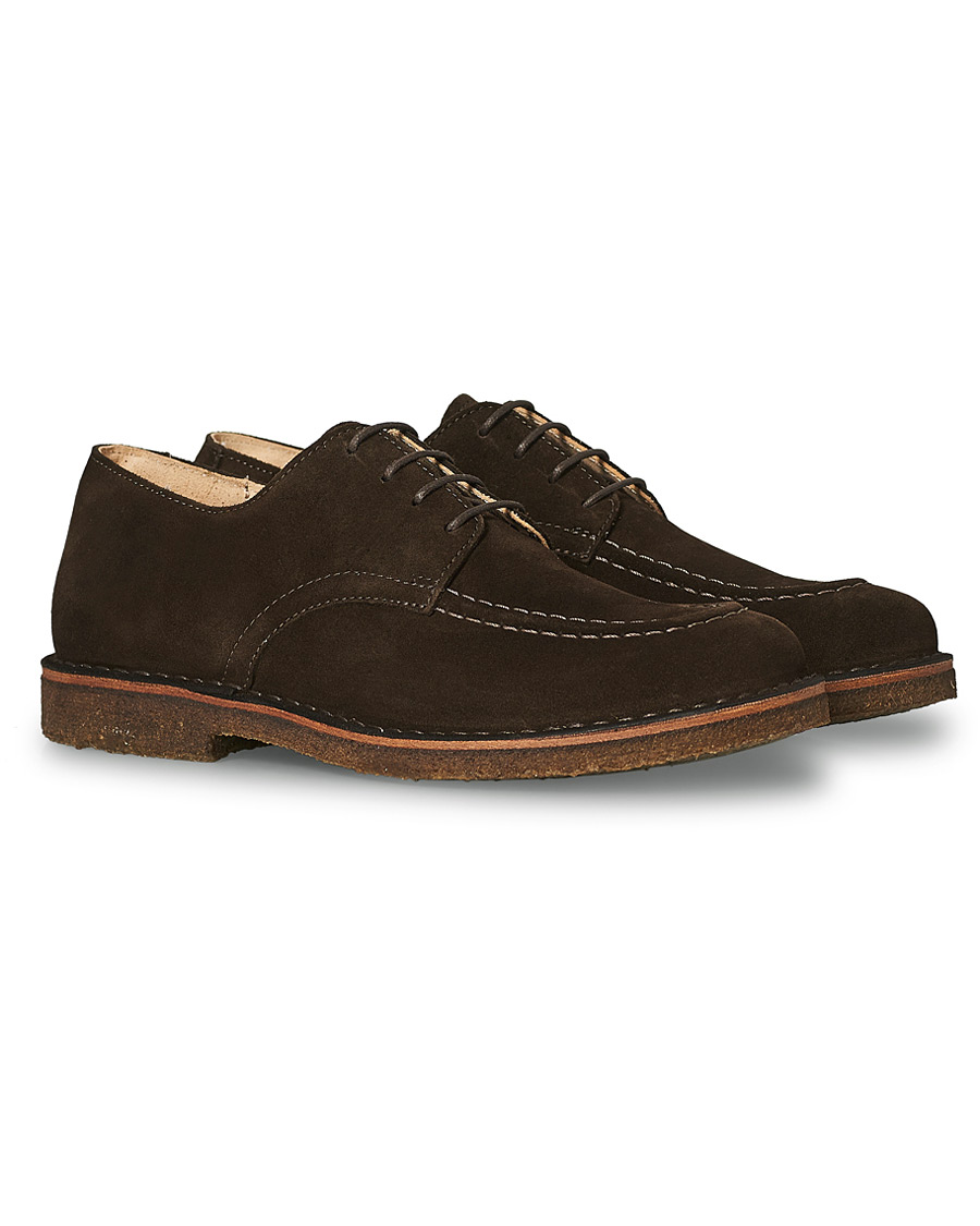 Herre | Astorflex Carlflex Moc Toe Derby Dark Brown Suede | Astorflex | Carlflex Moc Toe Derby Dark Brown Suede