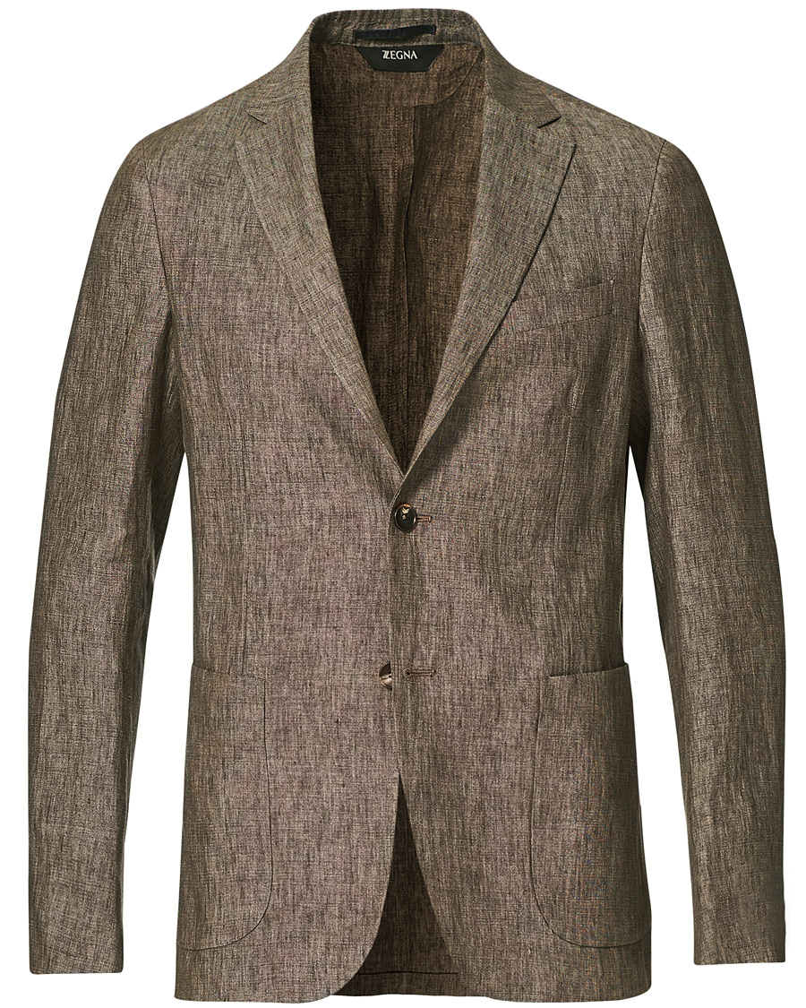 Herre | Dressjakker | Z Zegna | Linen Unlined Blazer Brown