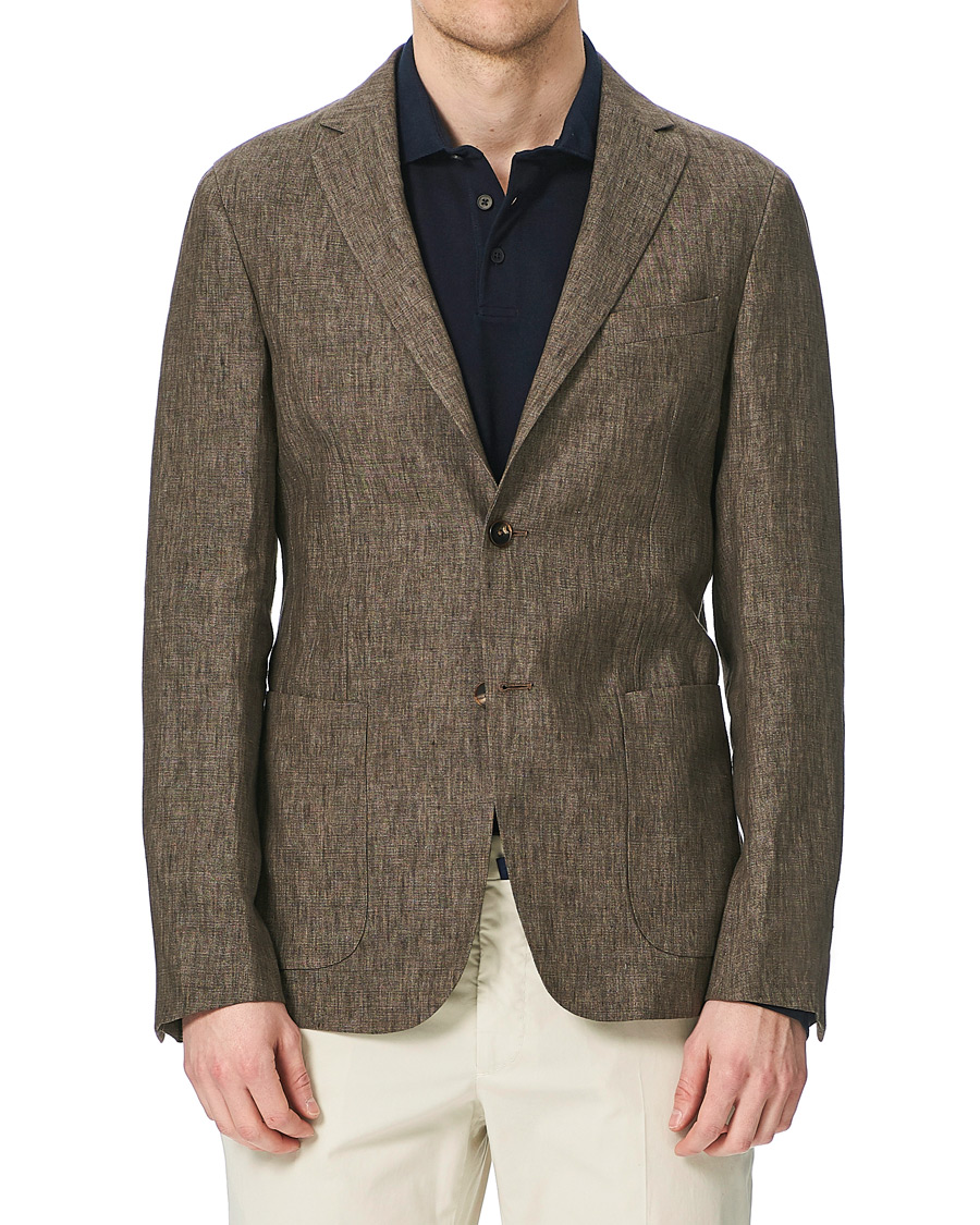 Herre | Dressjakker | Z Zegna | Linen Unlined Blazer Brown