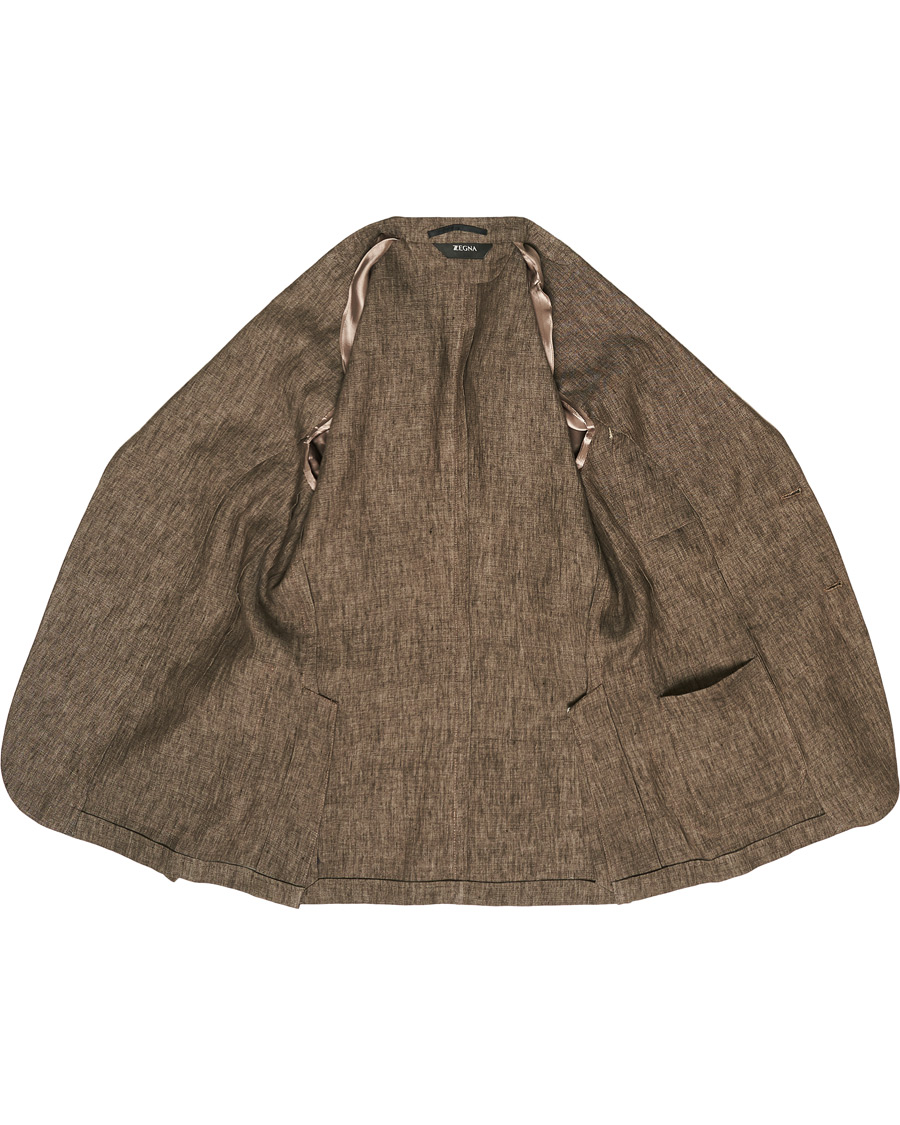 Herre | Dressjakker | Z Zegna | Linen Unlined Blazer Brown
