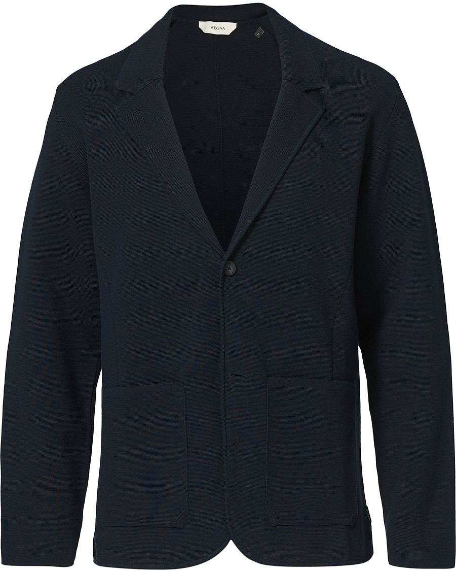 Herre | Dressjakker | Z Zegna | Knitted Cardigan Blazer Navy
