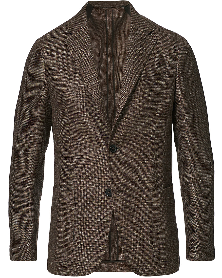 Herre | Dressjakker | Ermenegildo Zegna | Unconstructed Linen Blazer Brown
