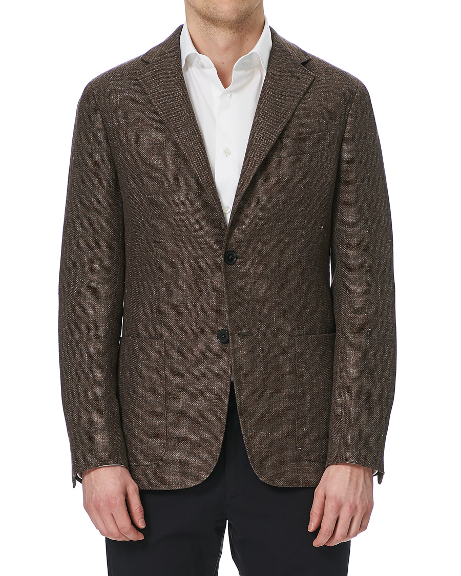 Herre | Dressjakker | Ermenegildo Zegna | Unconstructed Linen Blazer Brown