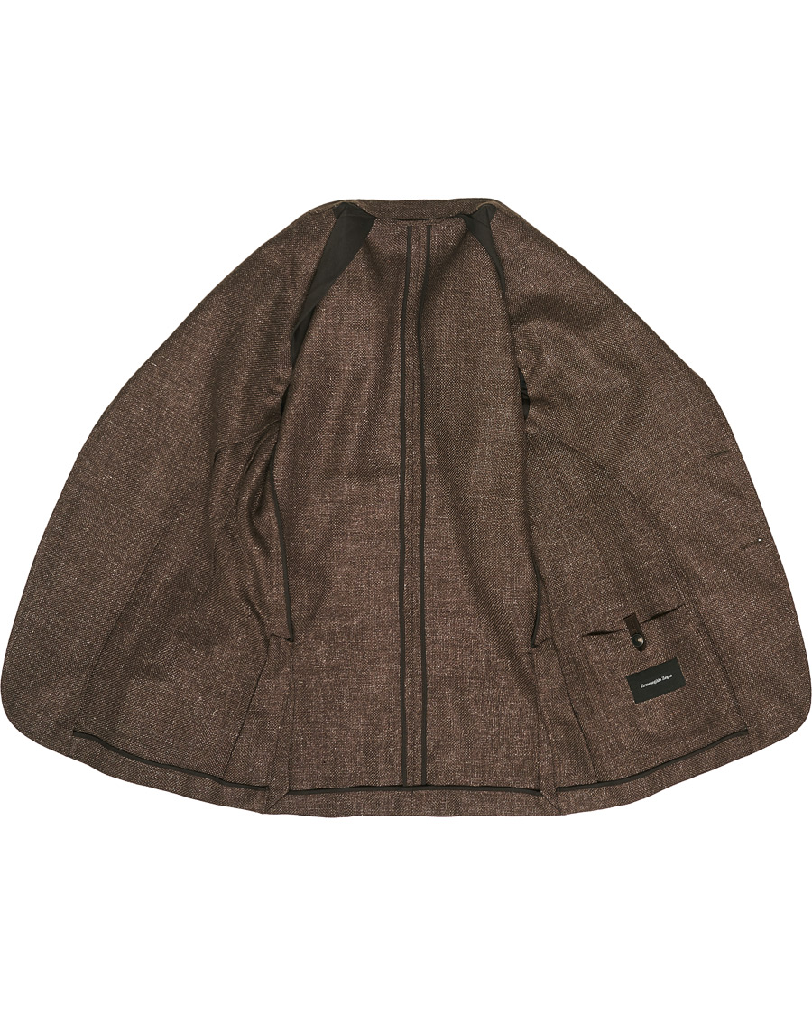Herre | Dressjakker | Ermenegildo Zegna | Unconstructed Linen Blazer Brown
