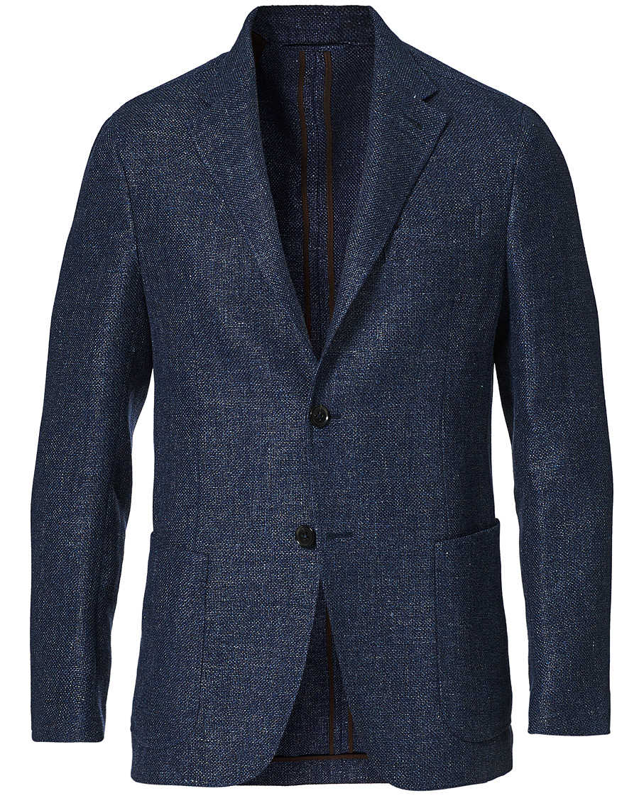 Herre | Dressjakker | Ermenegildo Zegna | Unconstructed Linen Blazer Dark Blue