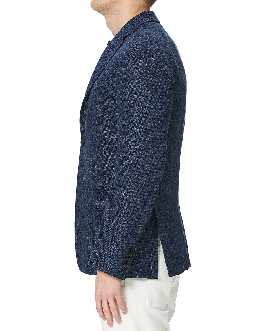 Herre | Dressjakker | Ermenegildo Zegna | Unconstructed Linen Blazer Dark Blue