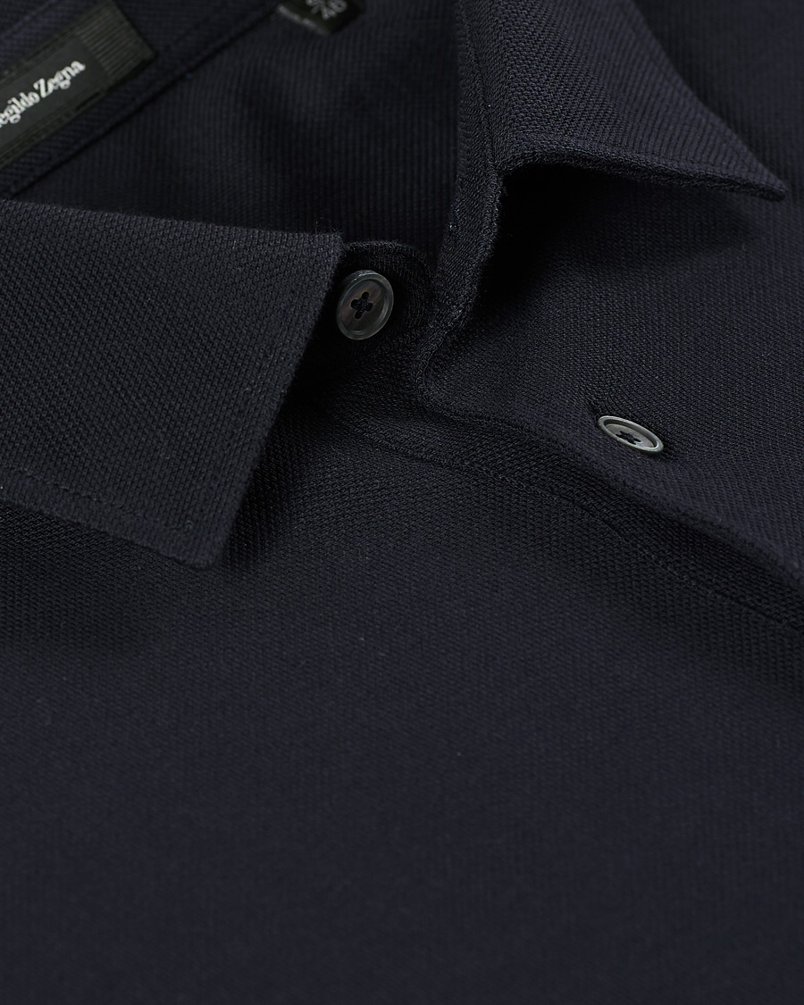 Herre | Gensere | Ermenegildo Zegna | Pocket Long Sleeve Polo Navy 48