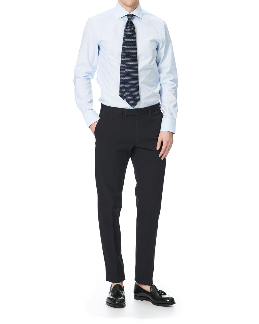 Herre | Skjorter | Ermenegildo Zegna | Slim Fit Check Dress Shirt Light Blue
