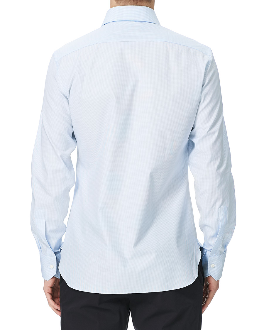 Herre | Skjorter | Ermenegildo Zegna | Slim Fit Check Dress Shirt Light Blue