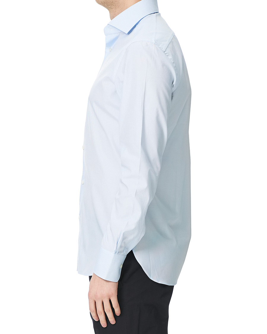 Herre | Skjorter | Ermenegildo Zegna | Slim Fit Check Dress Shirt Light Blue