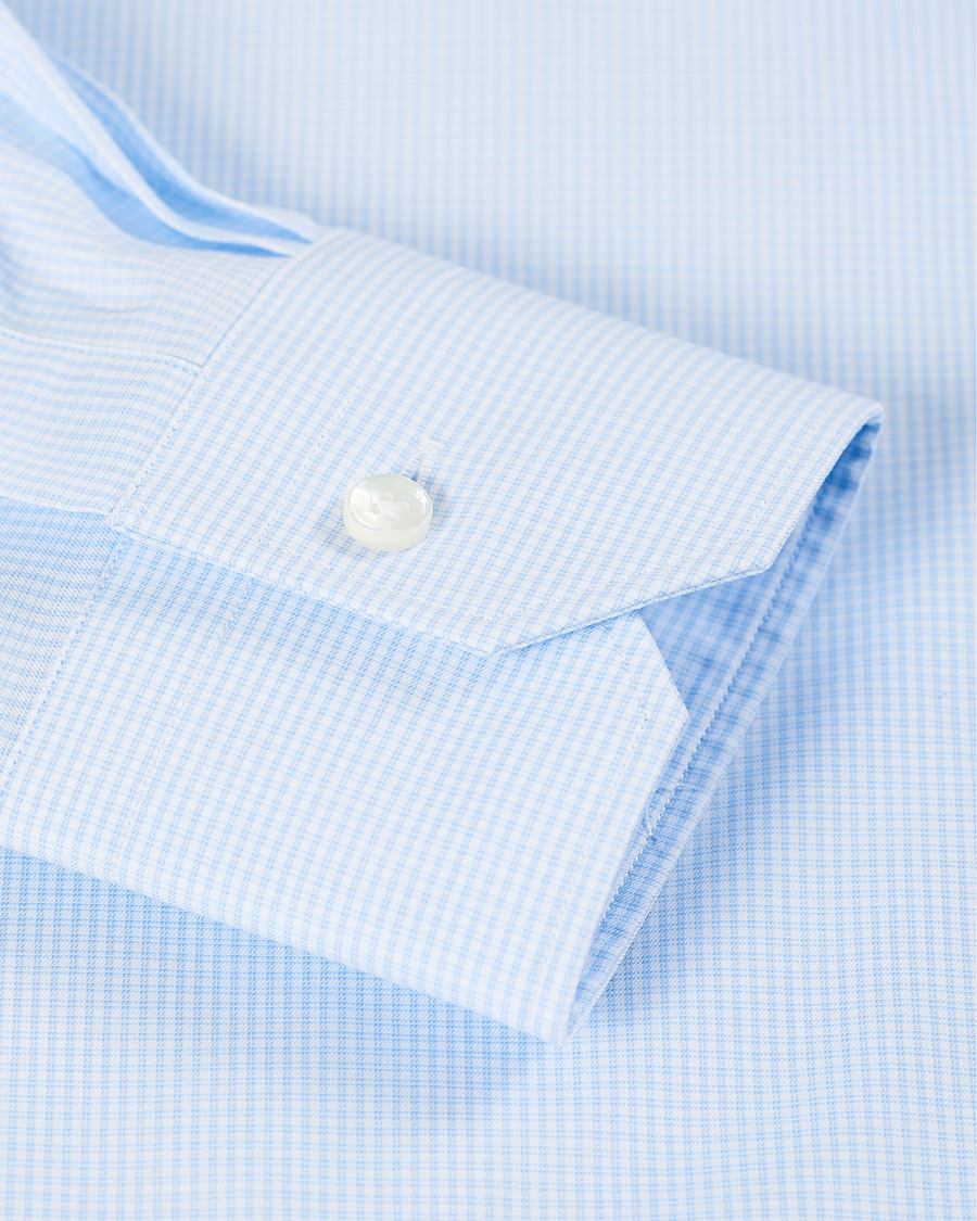 Herre | Skjorter | Ermenegildo Zegna | Slim Fit Check Dress Shirt Light Blue