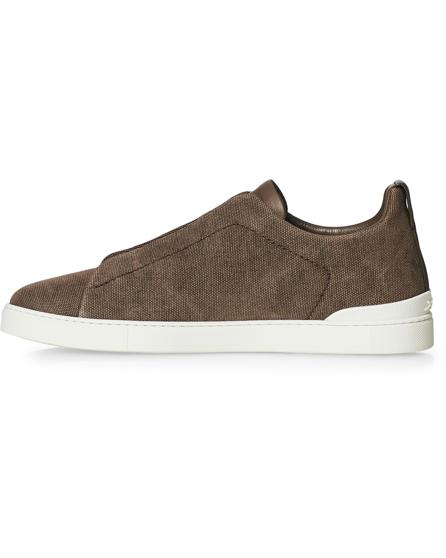 Herre | Ermenegildo Zegna Triple Stitch Elasticated Sneaker Brown | Ermenegildo Zegna | Triple Stitch Elasticated Sneaker Brown