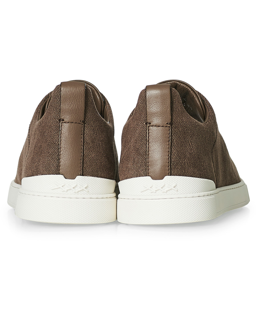 Herre | Ermenegildo Zegna Triple Stitch Elasticated Sneaker Brown | Ermenegildo Zegna | Triple Stitch Elasticated Sneaker Brown