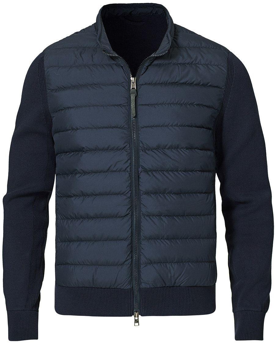 Herre | Jakker | Woolrich | Hybrid Track Jacket Melton Blue