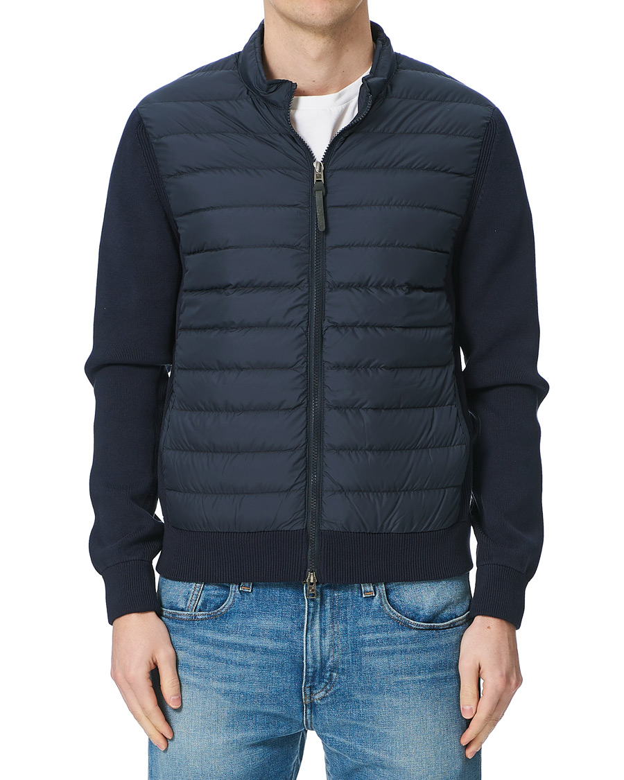Herre | Jakker | Woolrich | Hybrid Track Jacket Melton Blue