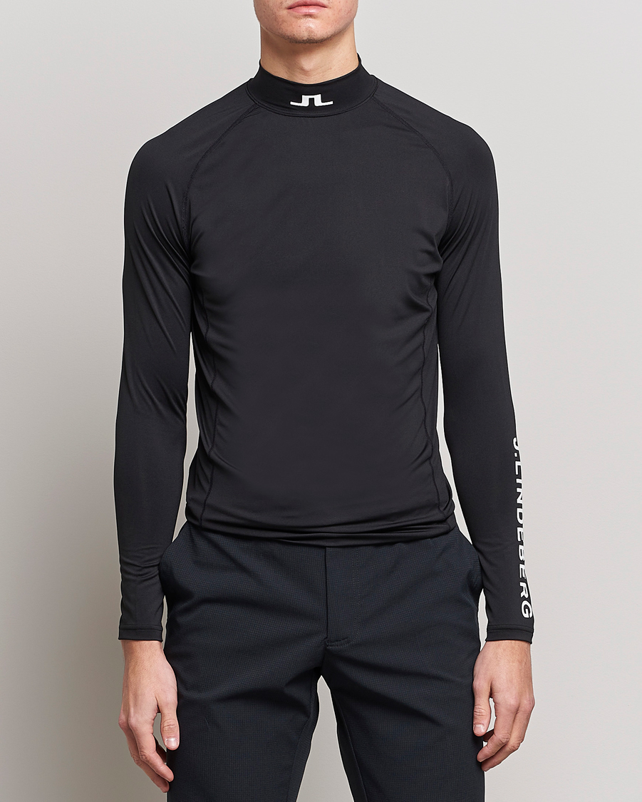 Herre | T-Shirts | J.Lindeberg | Aello Soft Compression Tee Black