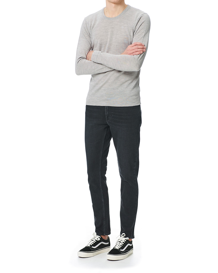 Herre | Gensere | J.Lindeberg | Newman Merino Crew Neck Pullover Stone Grey Melange