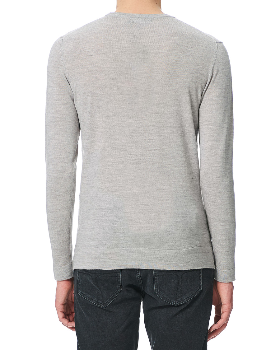 Herre | Gensere | J.Lindeberg | Newman Merino Crew Neck Pullover Stone Grey Melange