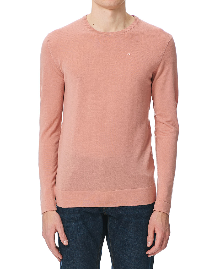 Herre | Gensere | J.Lindeberg | Newman Merino Crew Neck Pullover Rose Coppar