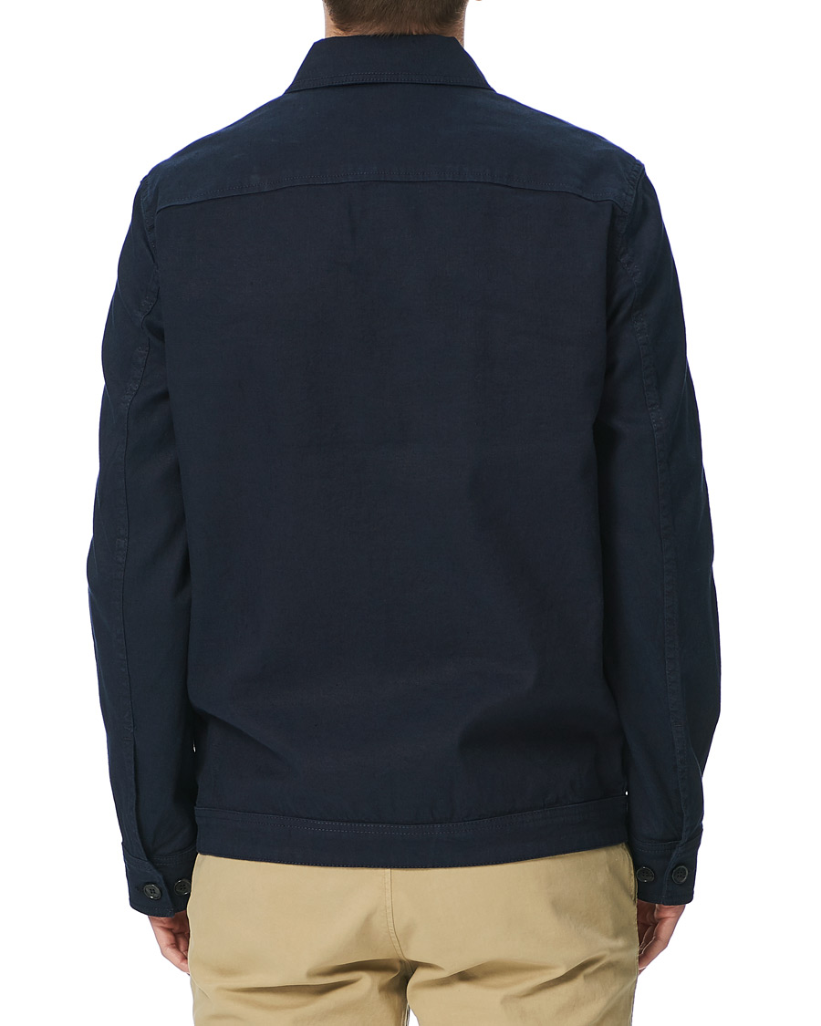 Herre | Skjorter | J.Lindeberg | Eric Linen/Cotton Overshirt Navy