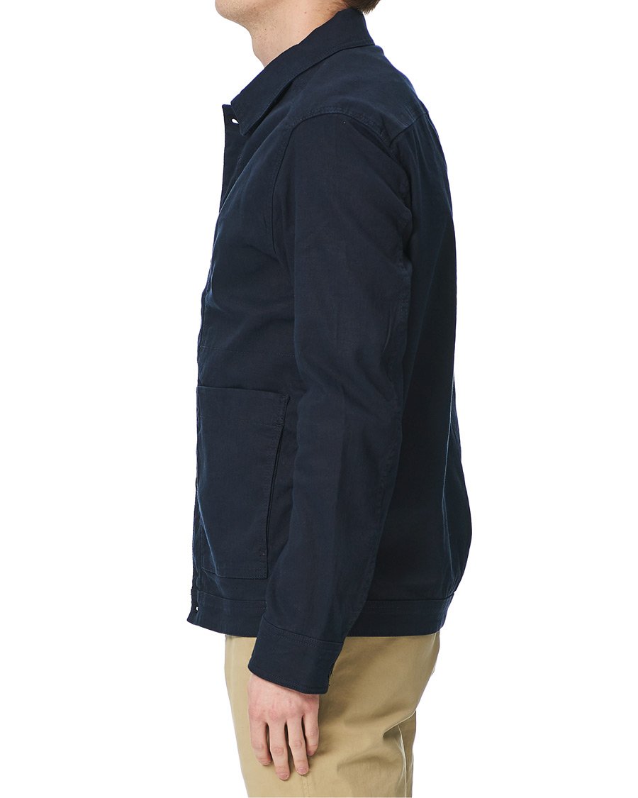 Herre | Skjorter | J.Lindeberg | Eric Linen/Cotton Overshirt Navy