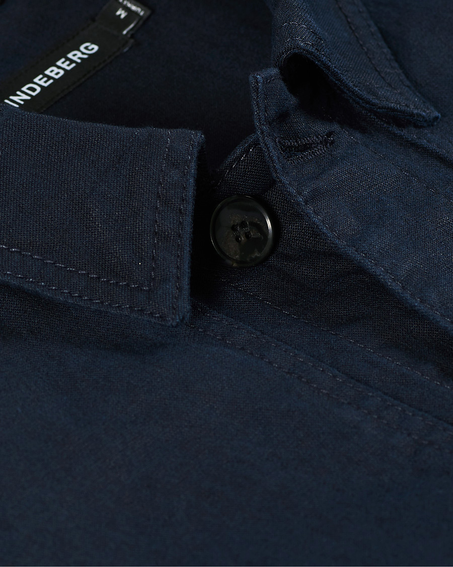 Herre | Skjorter | J.Lindeberg | Eric Linen/Cotton Overshirt Navy