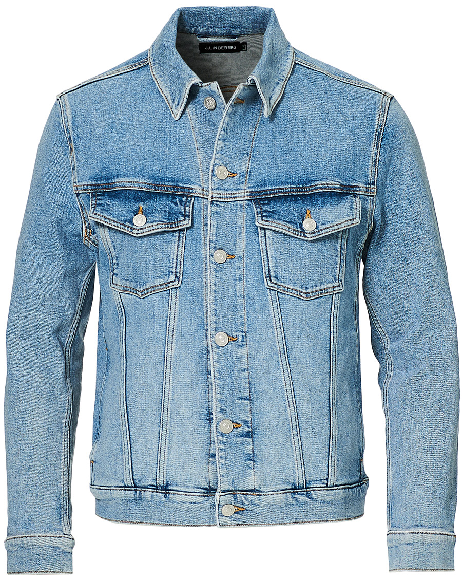 Herre | Jakker | J.Lindeberg | Ran Sky Wash Stretch Denim Jacket Light Blue