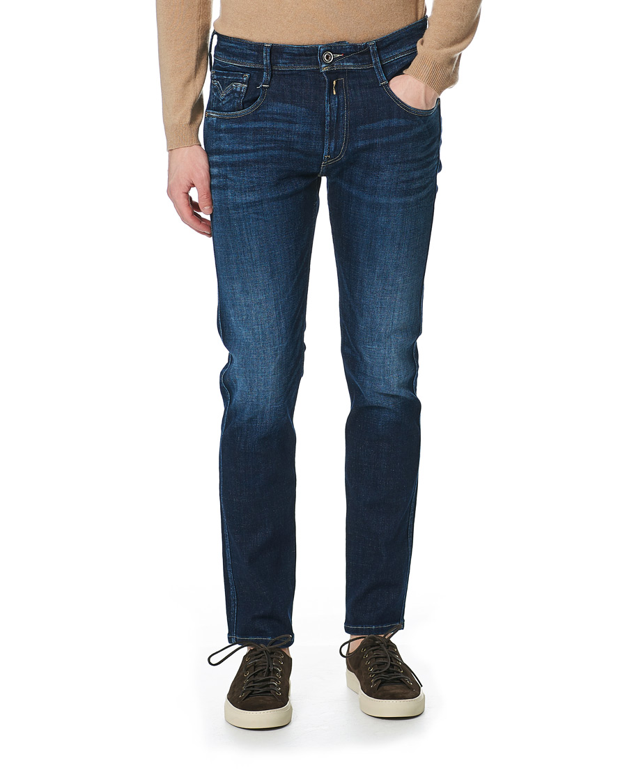 Herre | Jeans | Replay | Anbass Power Stretch One Year Wash Jeans Dark Blue