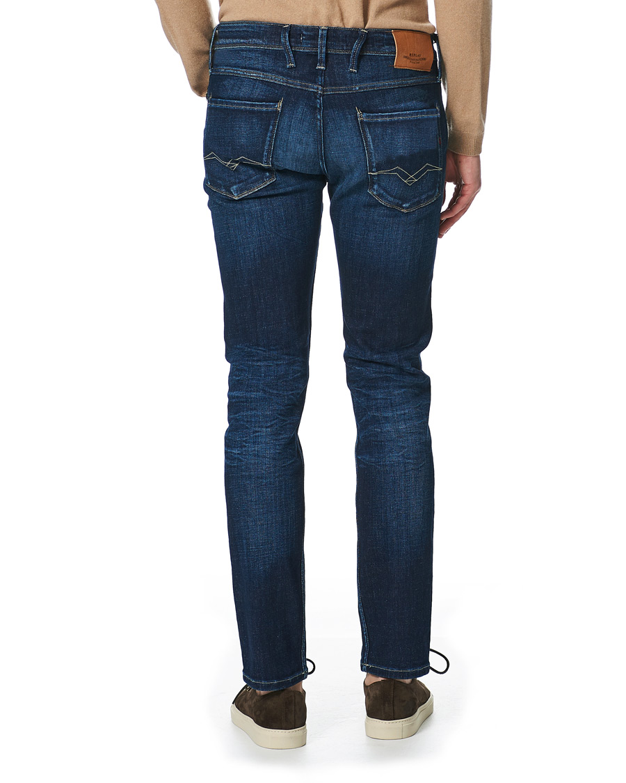 Herre | Jeans | Replay | Anbass Power Stretch One Year Wash Jeans Dark Blue