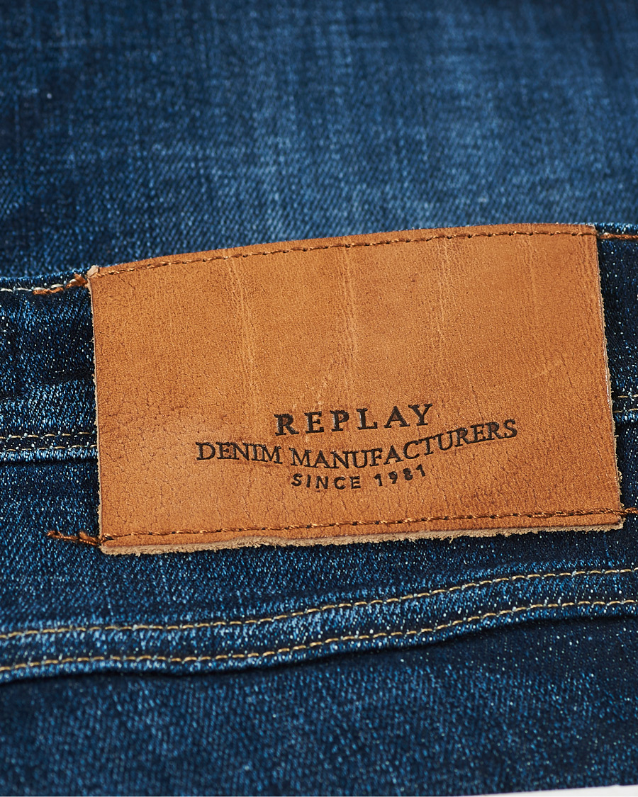 Herre | Jeans | Replay | Anbass Power Stretch One Year Wash Jeans Dark Blue