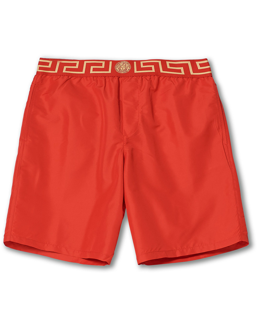 Herre | Badeshorts | Versace | Greca Border Swim Trunks Red
