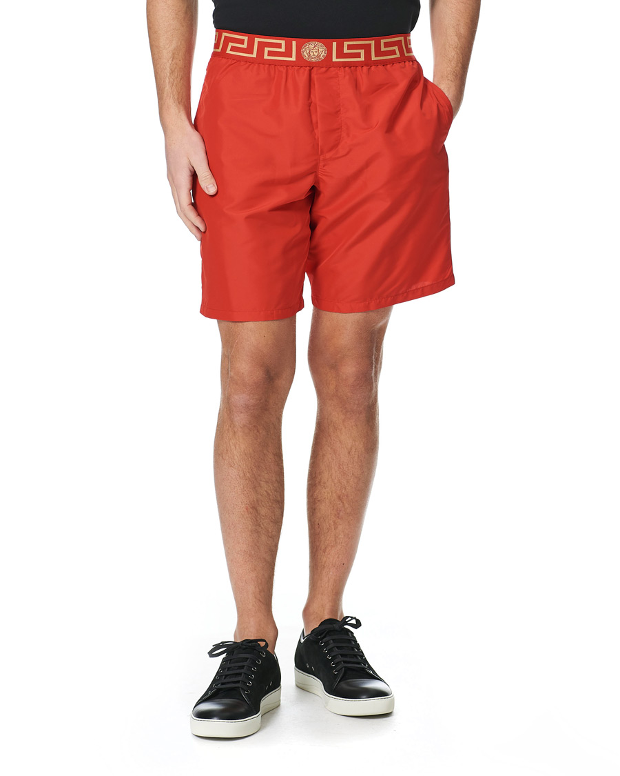 Herre | Badeshorts | Versace | Greca Border Swim Trunks Red