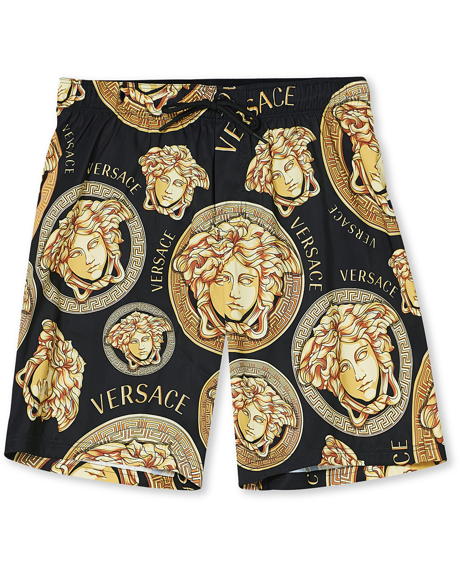 Herre | Badeshorts | Versace | All Over Medusa Swim Trunks Black/Gold