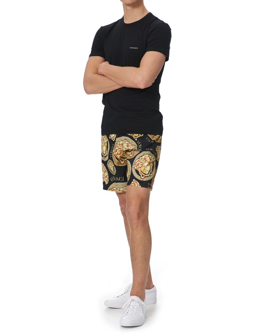 Herre | Badeshorts | Versace | All Over Medusa Swim Trunks Black/Gold