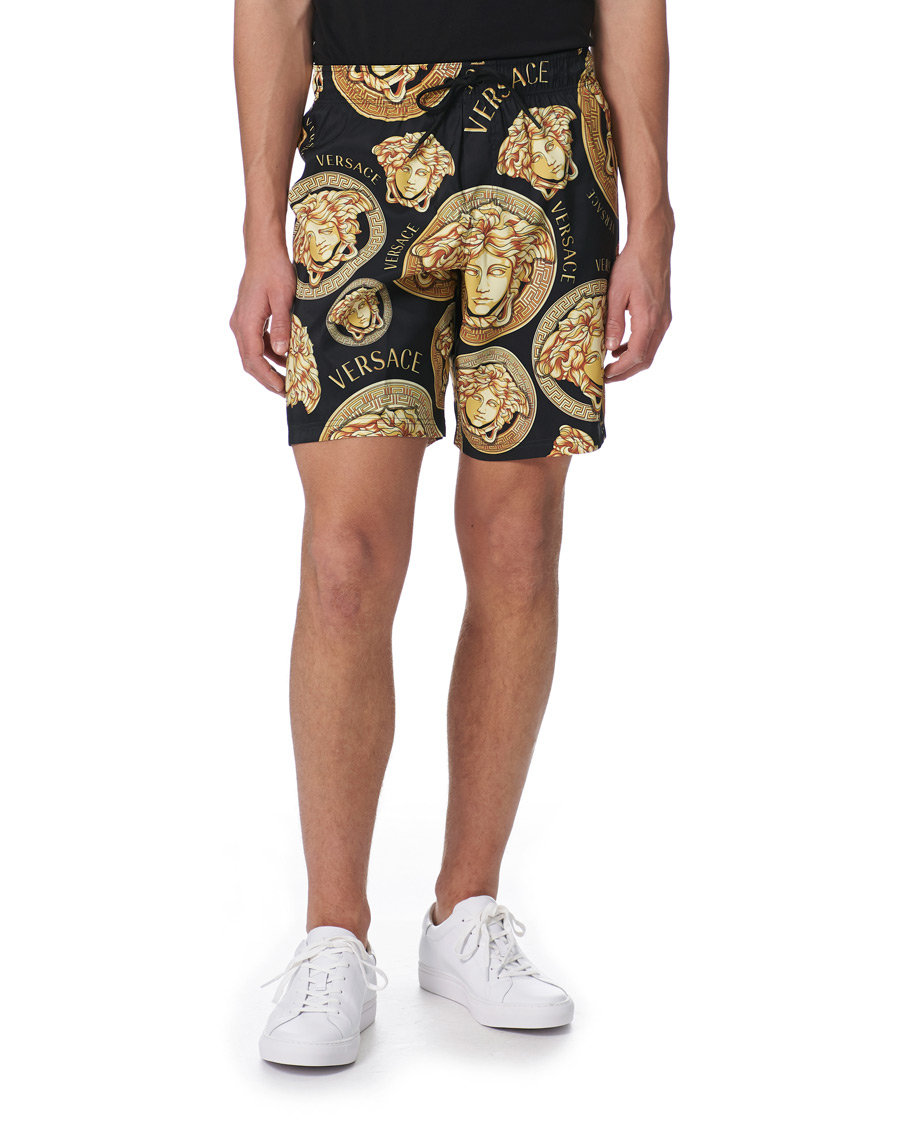 Herre | Badeshorts | Versace | All Over Medusa Swim Trunks Black/Gold