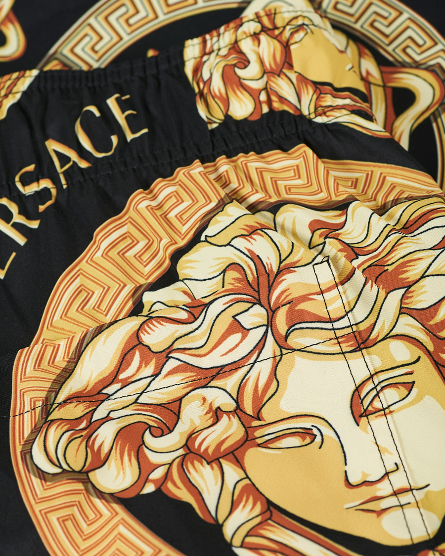 Herre | Badeshorts | Versace | All Over Medusa Swim Trunks Black/Gold