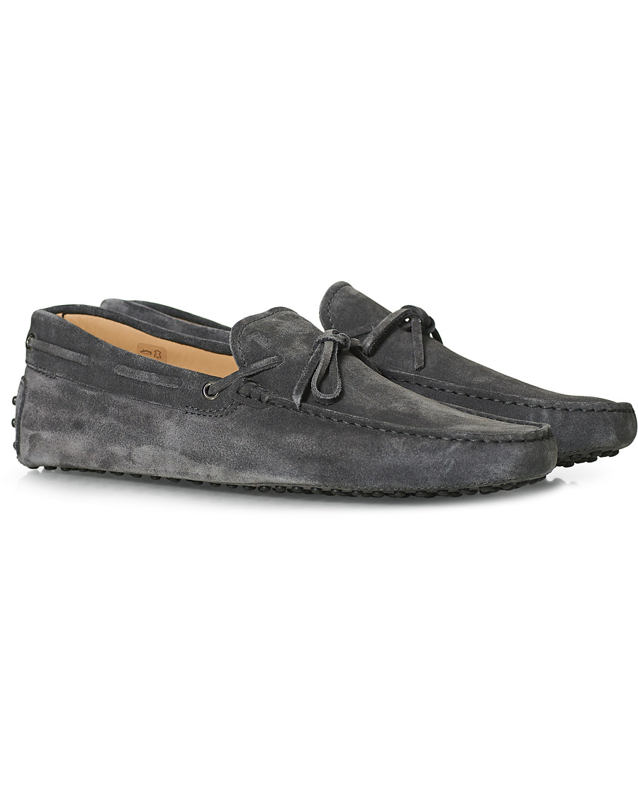 Herre | Tod's Laccetto Gommino Carshoe Grey Suede | Tod's | Laccetto Gommino Carshoe Grey Suede