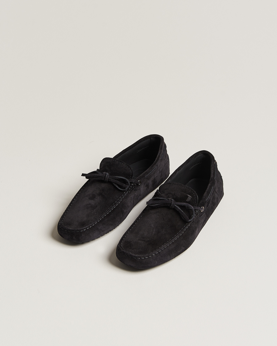 Herre | Tod's Lacetto Gommino Carshoe Black Suede | Tod's | Lacetto Gommino Carshoe Black Suede